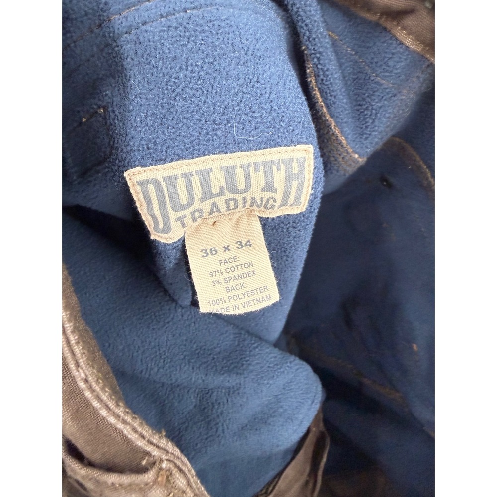 Duluth Trading Co 36x34 Flex Fire Hose Cargo Pants Mens Brown Fleece Lined Work - Picture 3 of 9